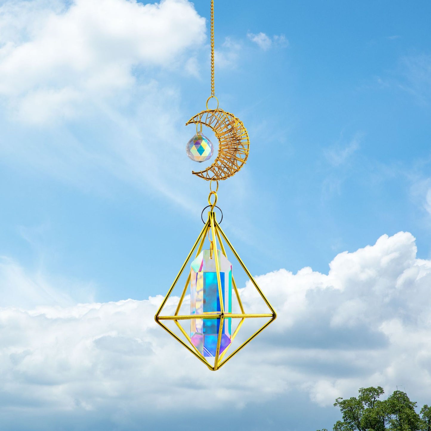 Sunlight Capture Prism Crystal Pendant