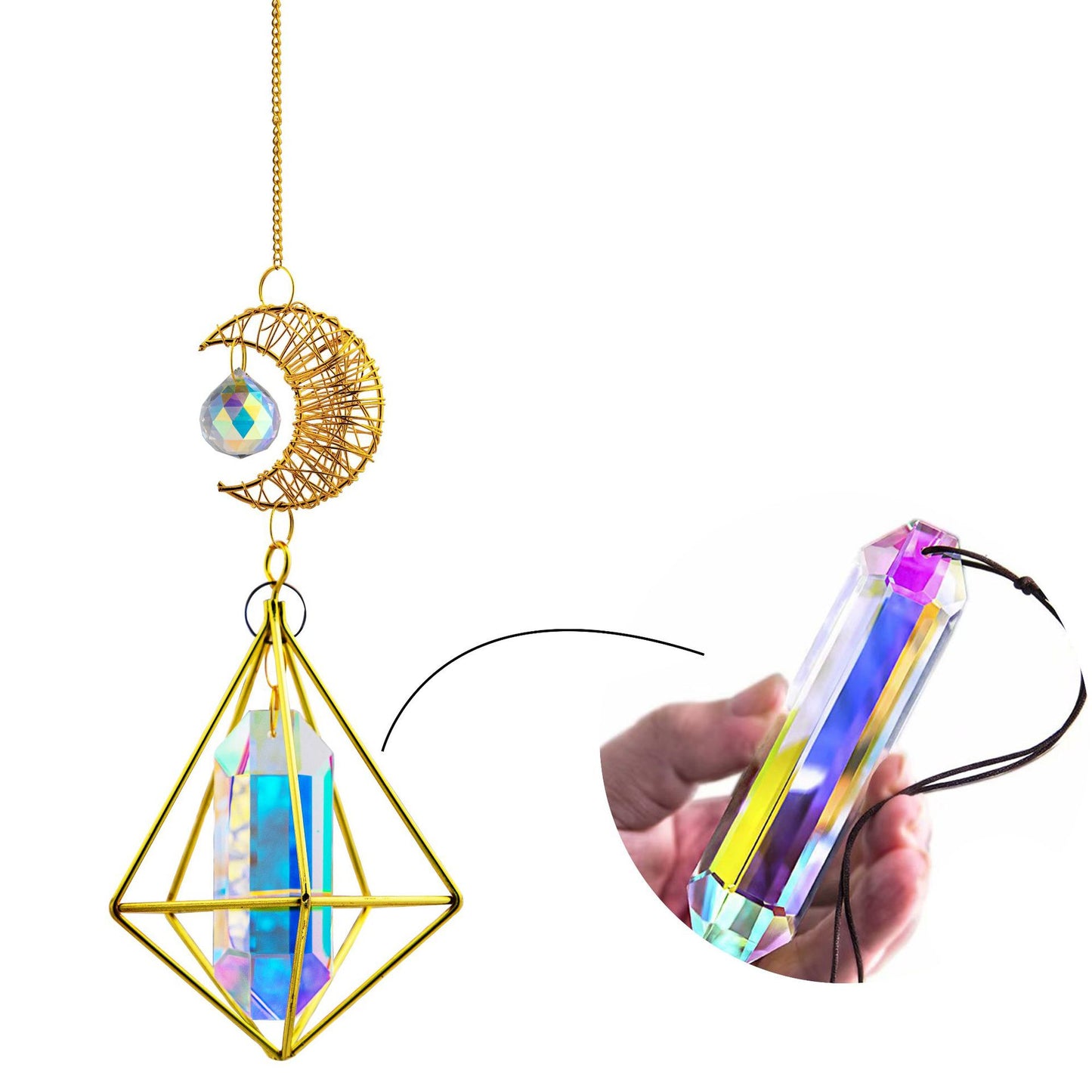 Sunlight Capture Prism Crystal Pendant