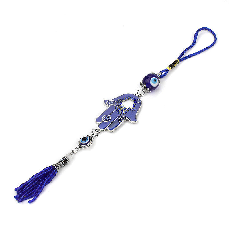 Blue Tassel Evil Eye Pendant